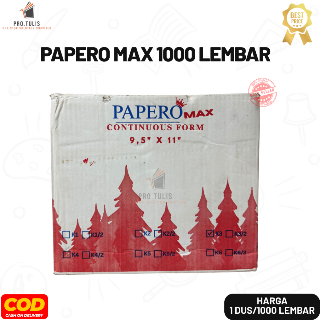 

Kertas Continuous Form Papero Max Ukuran 9.5 x 11 Isi 1000 Lembar