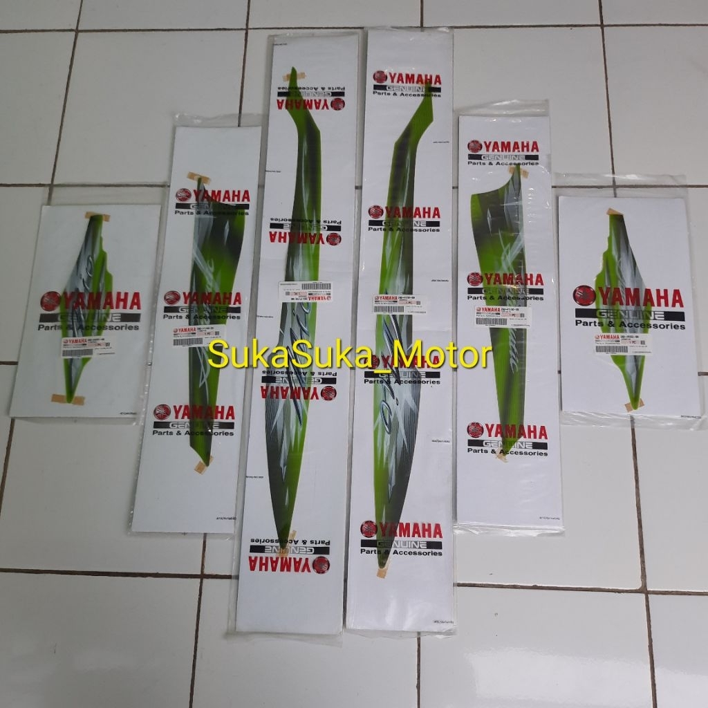 Stiker Striping Grapik Full Set Mio Smile Hijau 2008 2009 Original Yamaha
