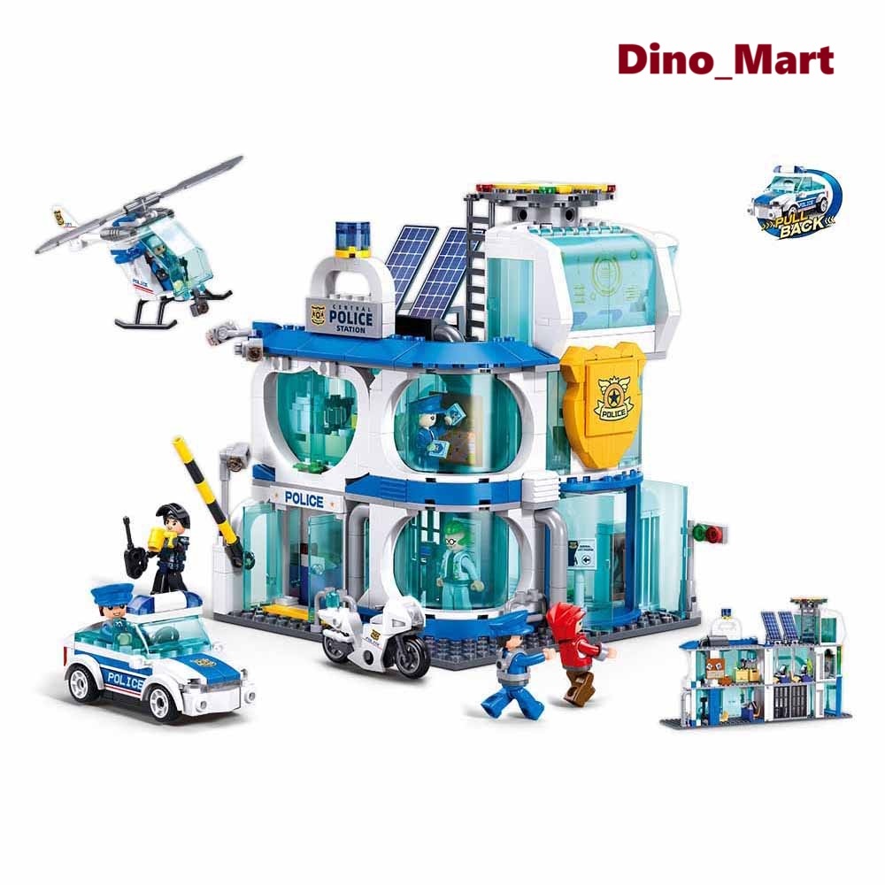 Sluban Brick Markas Polisi Central Police Station M38-B1220 - Mainan Anak - Mainan Balok - Mainan Ko