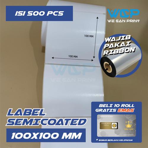 

Label Semicoated 100x100 mm Kertas Sticker Printer Barcode 100 x 100 isi 500 PCS