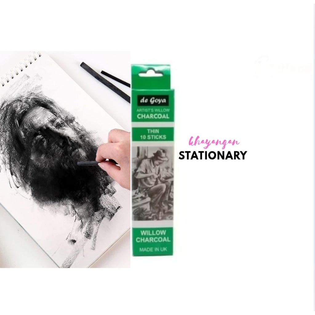

Artist's willow Charcoal de Goya sticks/Arang gambar natural