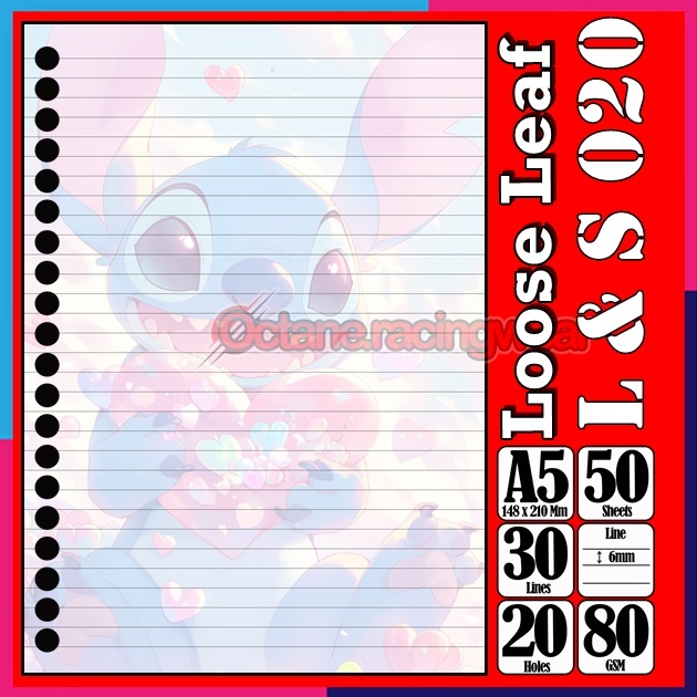 

Loose leaf Kertas binder A5 Isi 50 Lembar karakter Lilo & Steach kartun lucu Kertas binder autestic autestik Estetik Buku Refil isi ulang lucu warna warni bergambar garis Polos Repil Vol-3