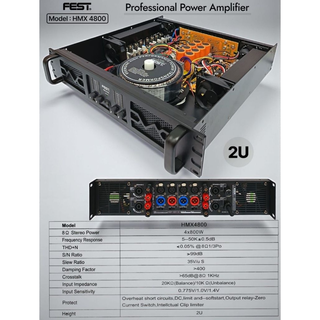 Power Amplifier FEST 4 channel Fest HMX 4800 original