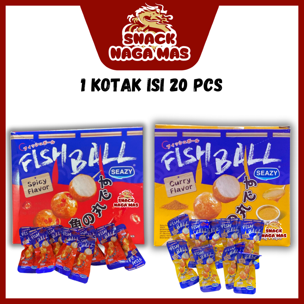 

SEAZY FISH BALL BASO IKAN RASA PEDAS DAN KARI MAKANAN SIAP SAJI [1 BOX ISI 20 PCS]