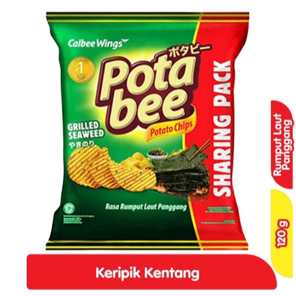

Potabee Keripik Kentang Rumput Laut Panggang Sharing Pack 120 g