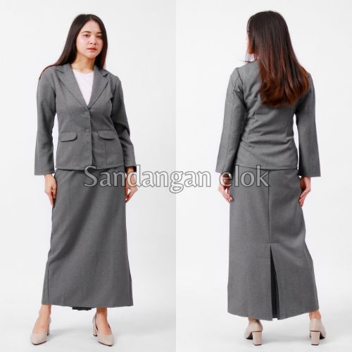 One Set Blazer Formal Wanita dan Rok Span Panjang - Setelan Rok dan Blazer Wanita - Setelan Jas Wani