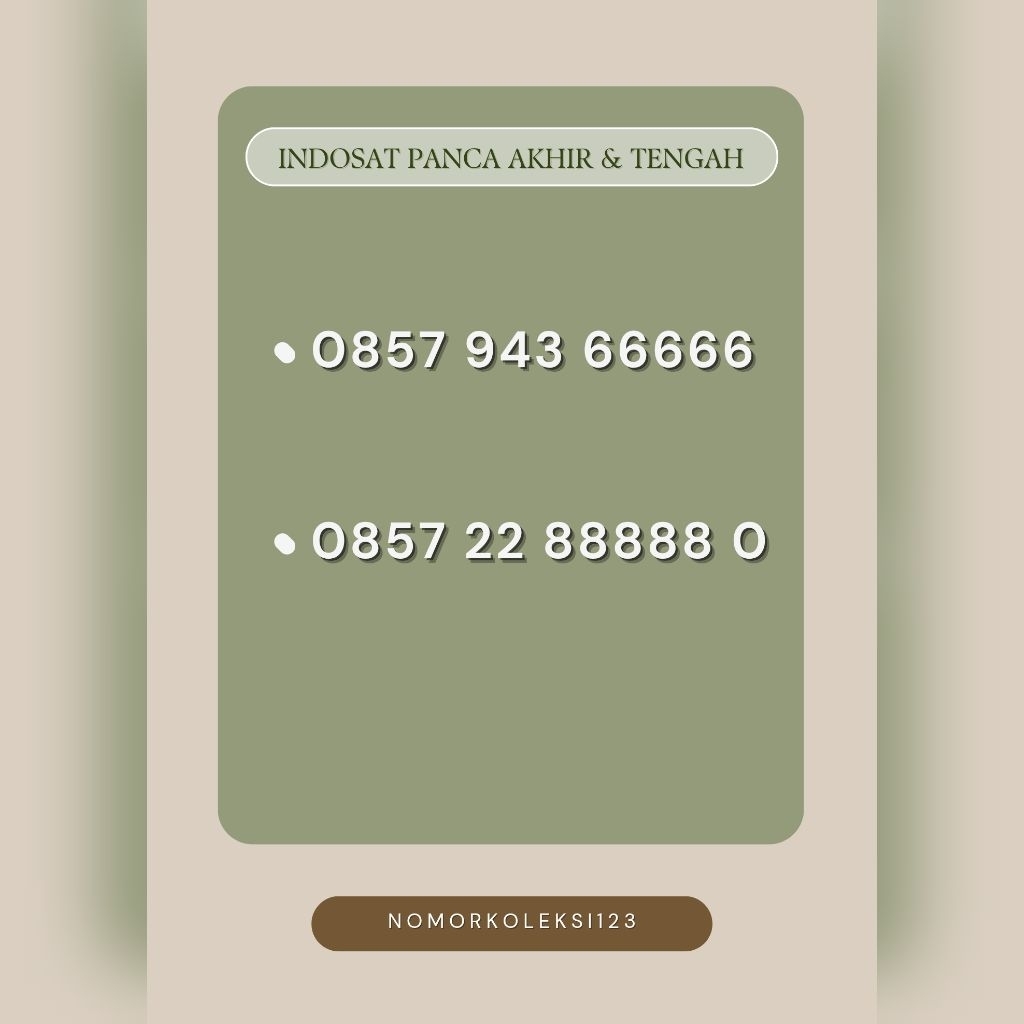 Nomor Cantik indosat panca 66666,88888 nomor langka dan rapi