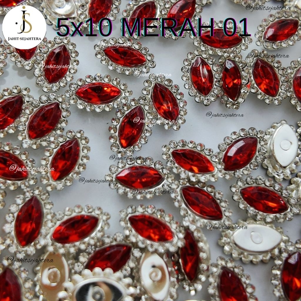 [ 100 PCS // 500 PCS ] CANGKANG BINTIK 5X10 // PAYET KRISTAL ACRYLIC JAHIT