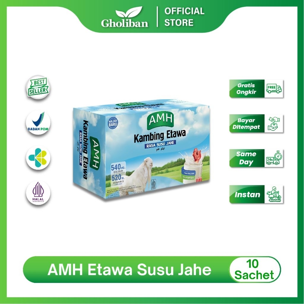 

AMH Kambing Etawa Susu Jahe 10 Sachet Susu Tinggi Nutrisi