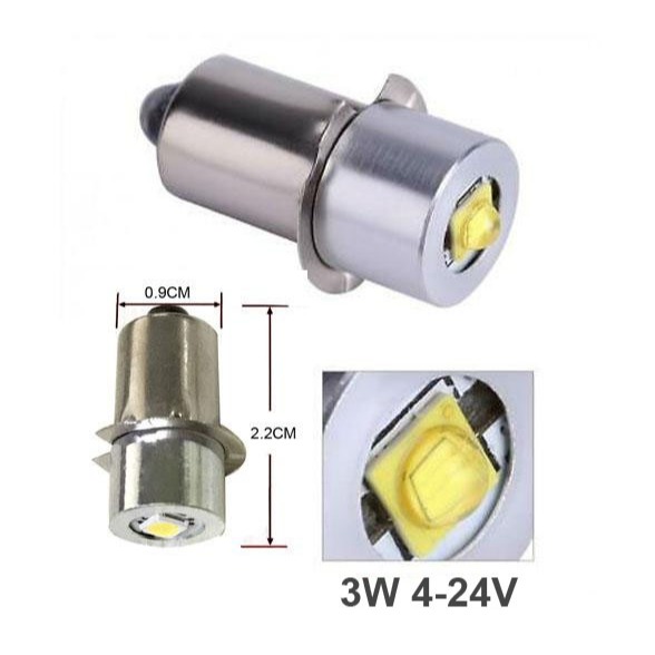 Bohlam LED 3W 4-24V - Bohlam Pengganti Senter Lama - P13.5S