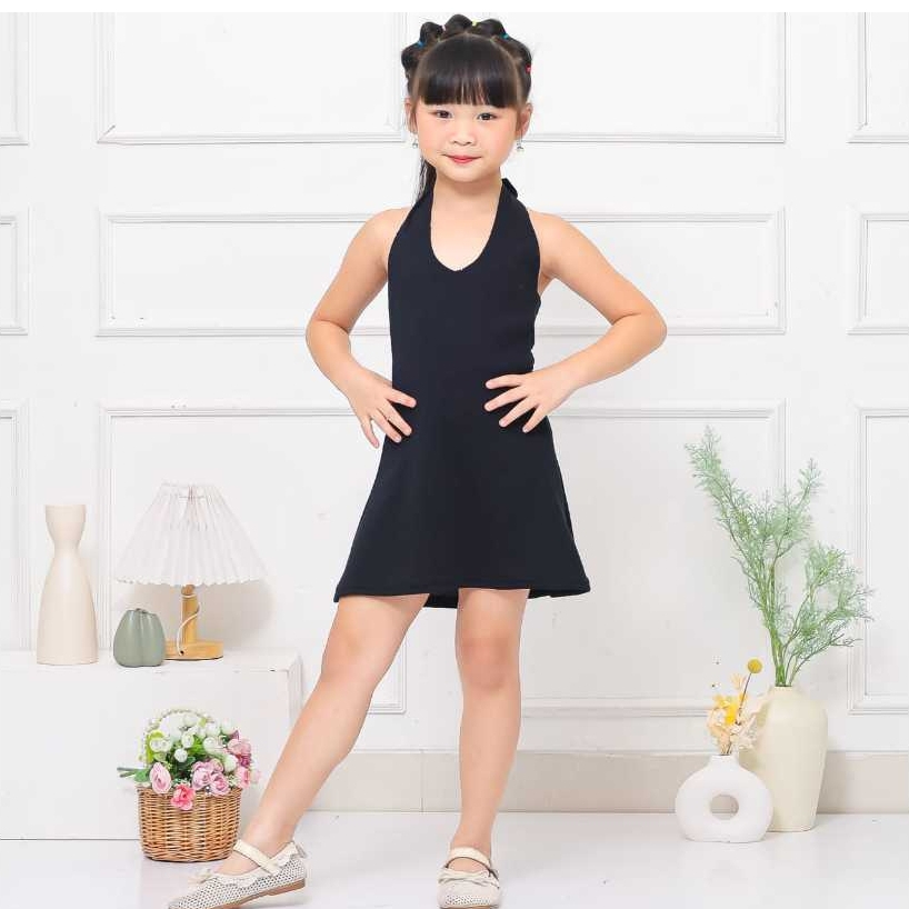 LONAIRE KIDS 21505# - Aurora Dress Anak Perempuan Halter Simple Elegan | Gaun Casual Lucu Stylish