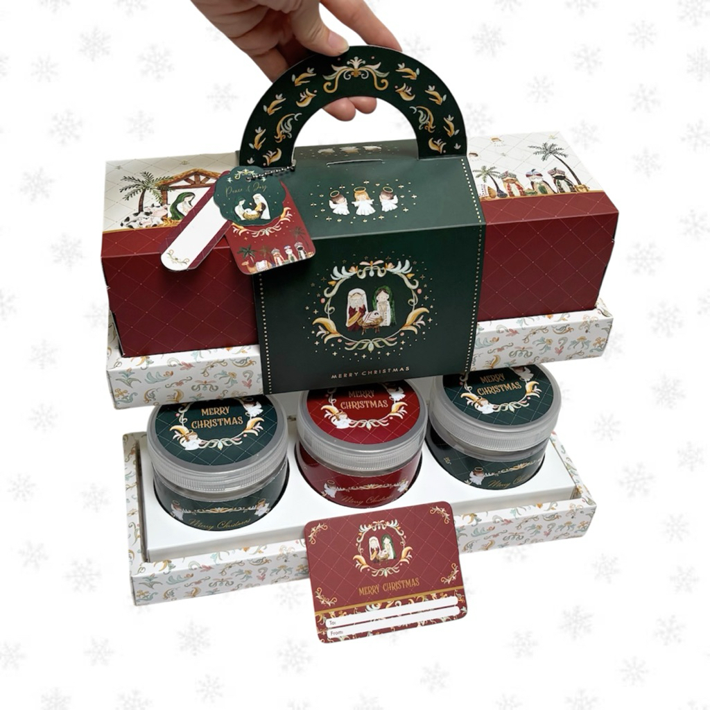 

5 Set Box Blessing 30.5x10.5x11cm Box Natal Bolu Gulung Kue Kering Toples 400/500/600ml