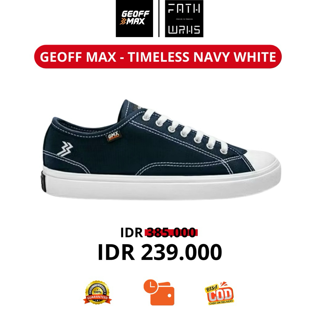 Sepatu Geoff Max Original - Timeless Low Navy White | Sepatu Pria | Sepatu Wanita | Sepatu Unisex