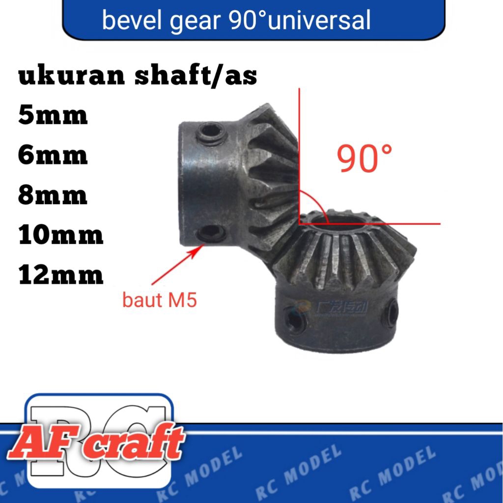 bevel gear baja 90° universal shaft 5-12mm 1pcs