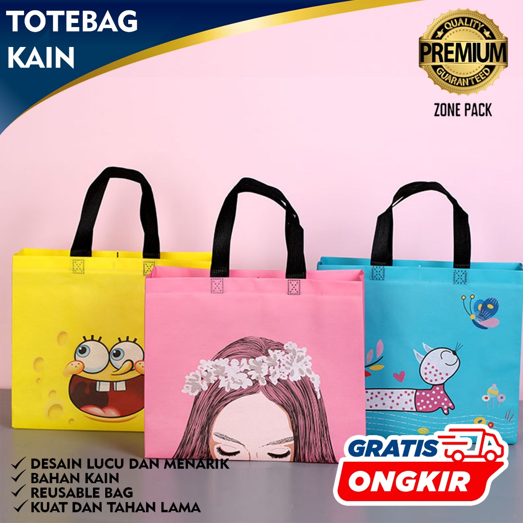

Totebag Kain | Paper Bag Kain Motif| Tas Kantong Belanja Hampers