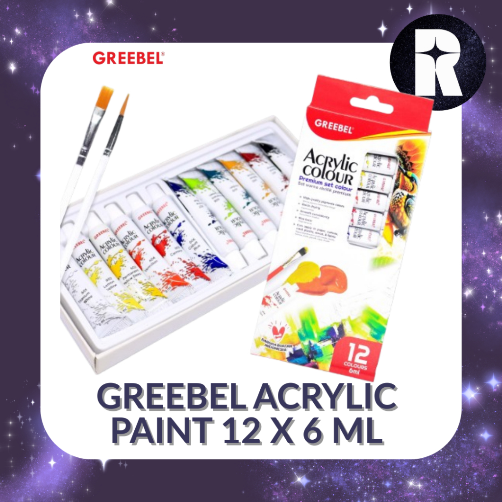 

GREEBEL ACRYLIC PAINT / CAT AKRILIK 12 X 6 ML