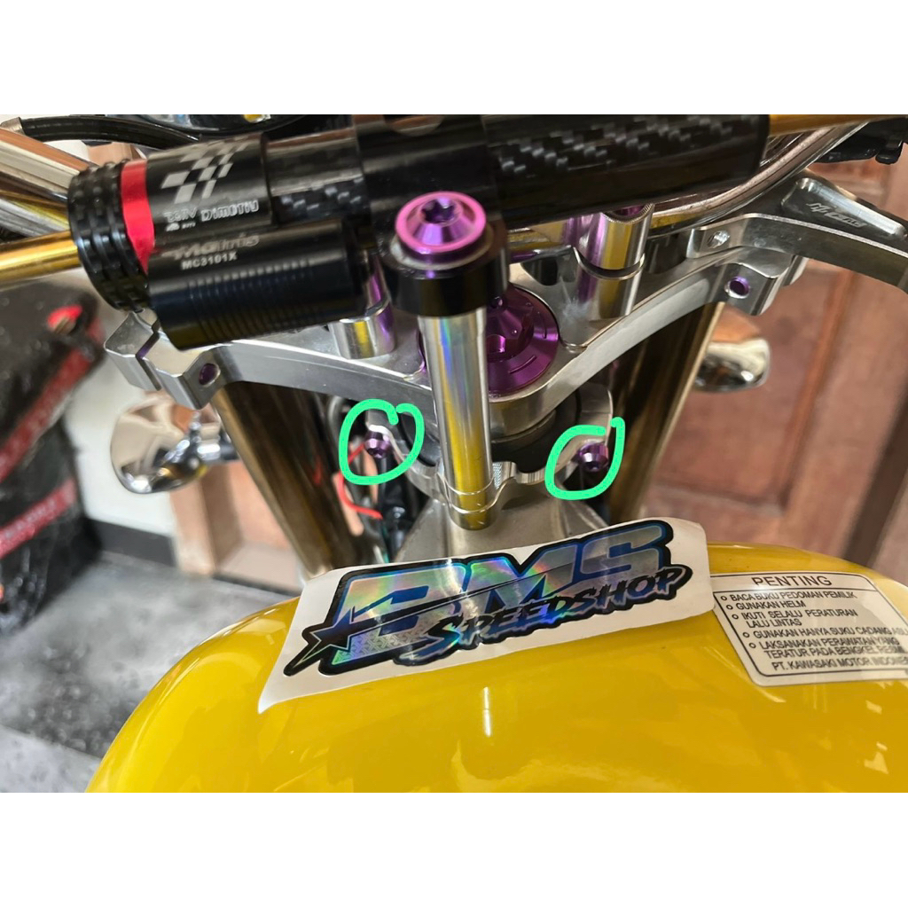 BAUT BREKET STABILIZER METRI BAGIAN  BAWA. NINJA R/NINJA SS/NINJA RR TITANIUM ORIGINAL VIETNAM GR5 6