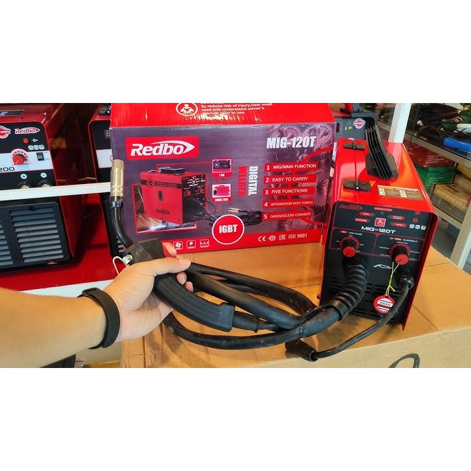 REDBO MESIN LAS MIG 160T CO2 TANPA GAS WELDING MIGi GASLESS JAPAN 120A ORIGINAL TERBAIK