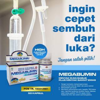 Kapsul Megabumin Minyak Ikan Gabus dan Gamat Emas 50 Kapsul / Megabumin