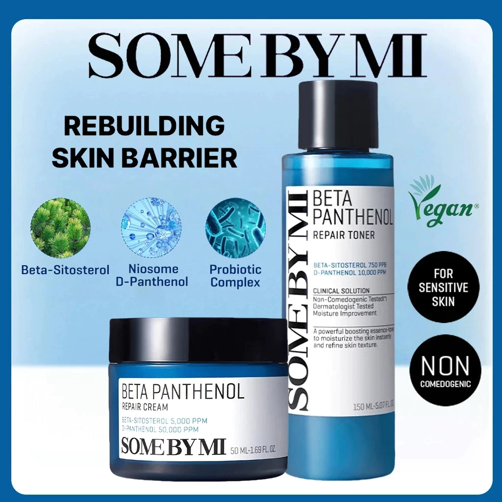 SOME BY MI Beta Panthenol Repair Toner 150ml / SOME BY MI Beta Panthenol Repair Cream 50g【EXP:2027】