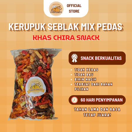 

CHIRA SNACK - KERUPUK SEBLAK MIX PEDAS 500GRAM