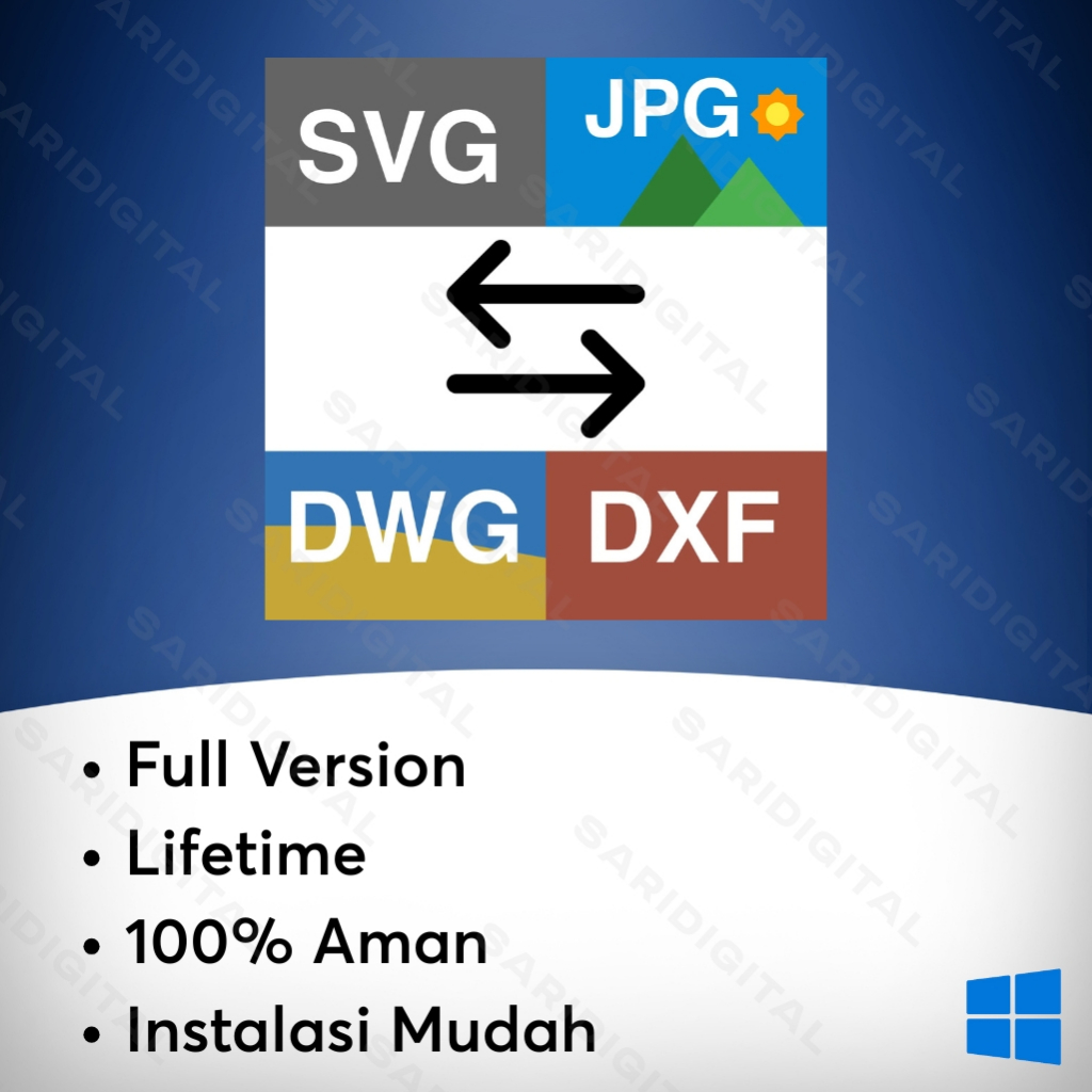 Aplikasi Konversi file CAD DWG & DXF -> DWG, DXF, CGM, HPGL, SVG, JPG, PNG, and TIFF (Windows)