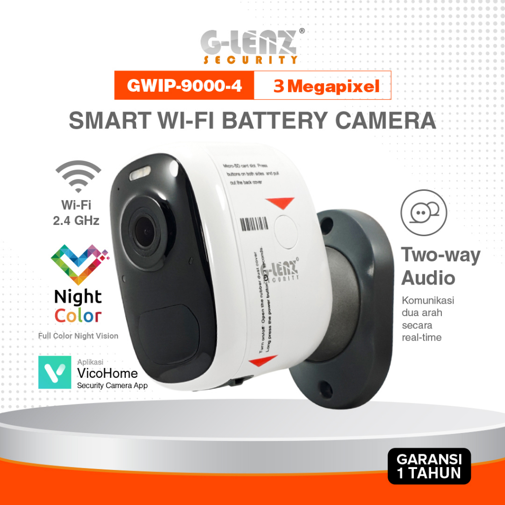 GLENZ CCTV WIFI BATTERY GWIP-9000 (2K) 3MP - OUTDOOR CCTV GWIP-9000-4