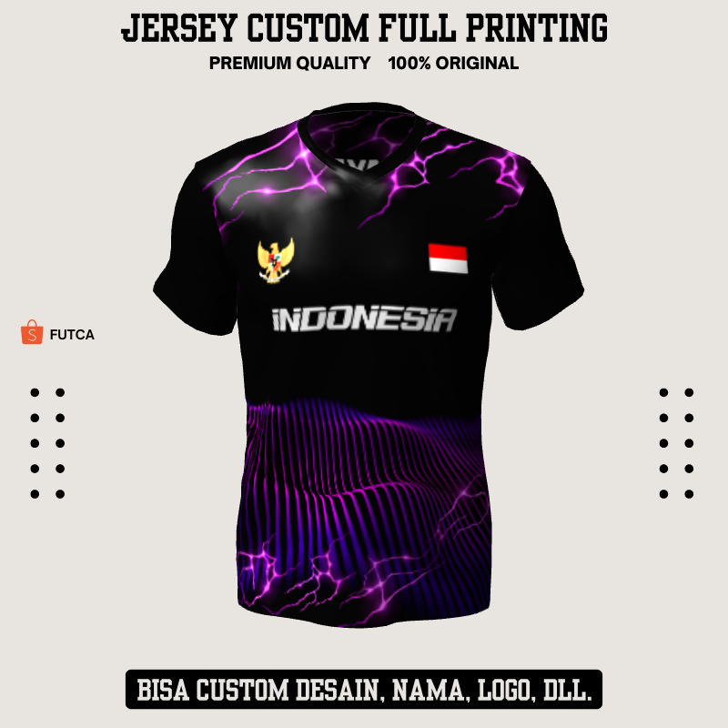 Kaos Jersey Futsal Hitam Ungu Motif Abstrak 297 - Jersey Baju Olahraga Full Printing