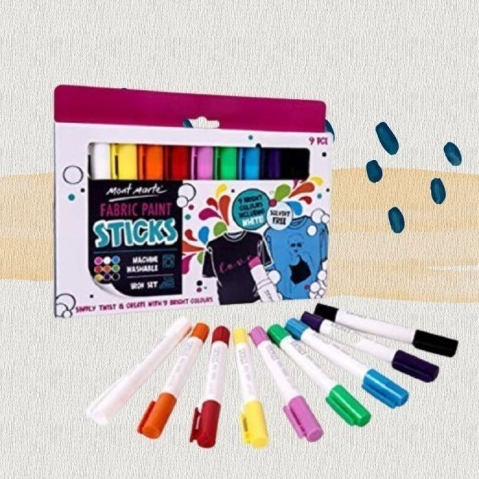 

Mont Marte Solid Fabric Paint Pewarna Kain Sticks set 9 pcs MPN0116