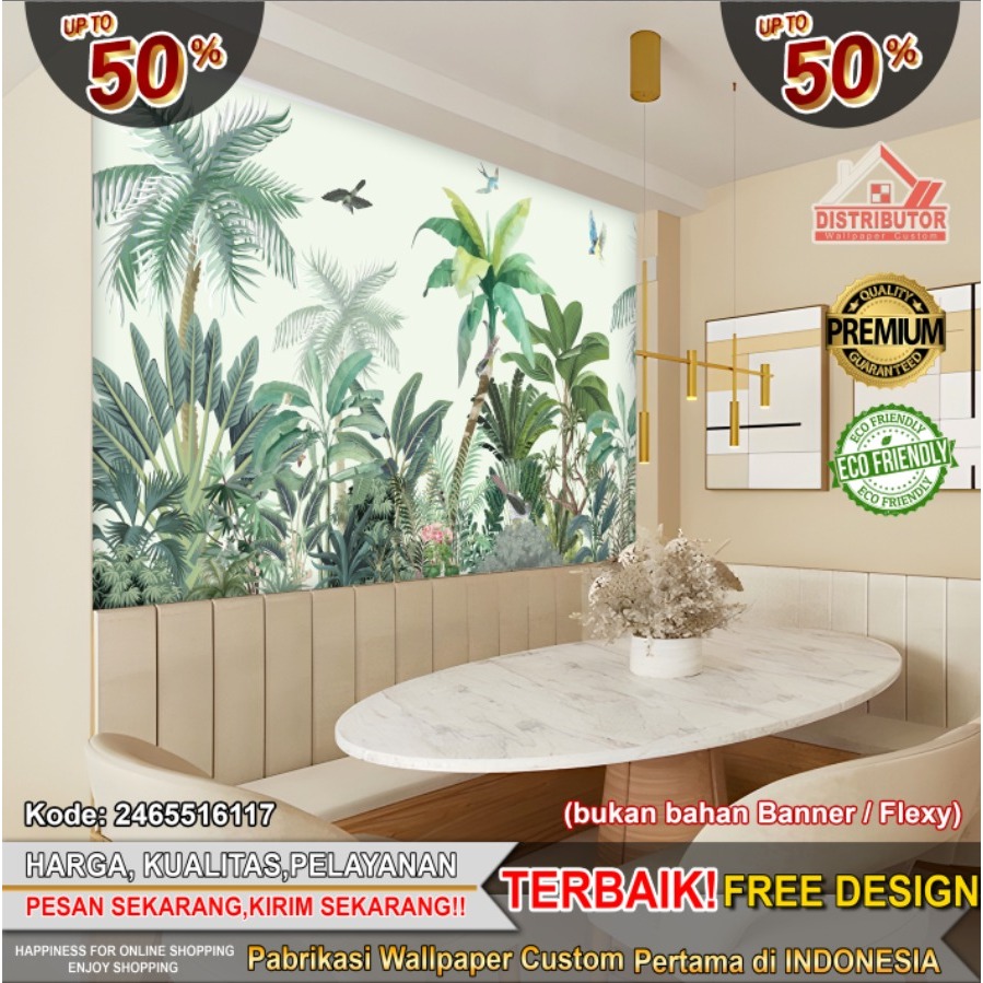Wallpaper Dinding 3D Tema Forest | Wallpaper Bedroom | Wallpaper Ruang Tamu | Wallpaper Hutan | Wall