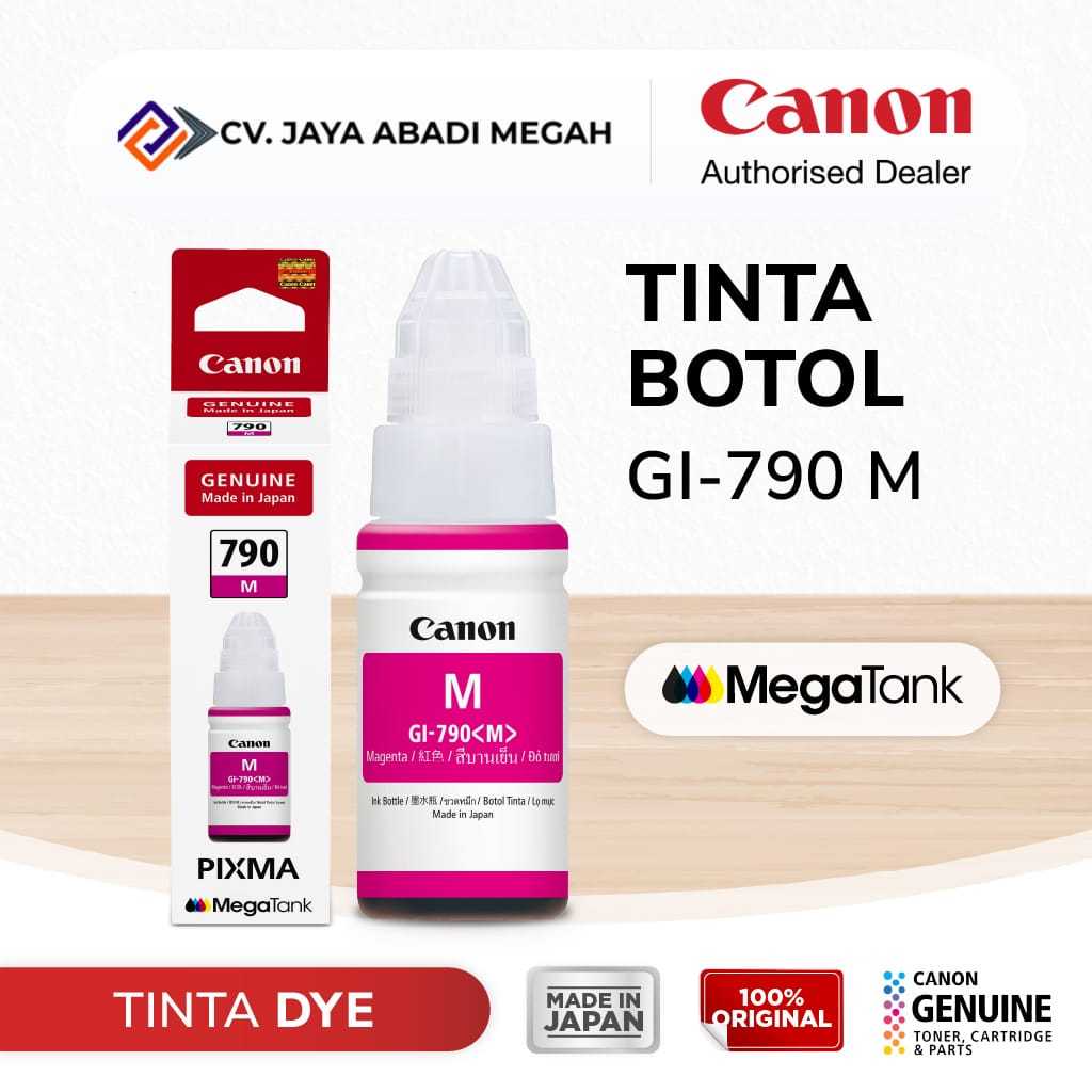 Canon GI 790 Magenta Tinta Original - Tinta Canon G1010 G2010 G3010 G4010 - Tinta Refill Infus