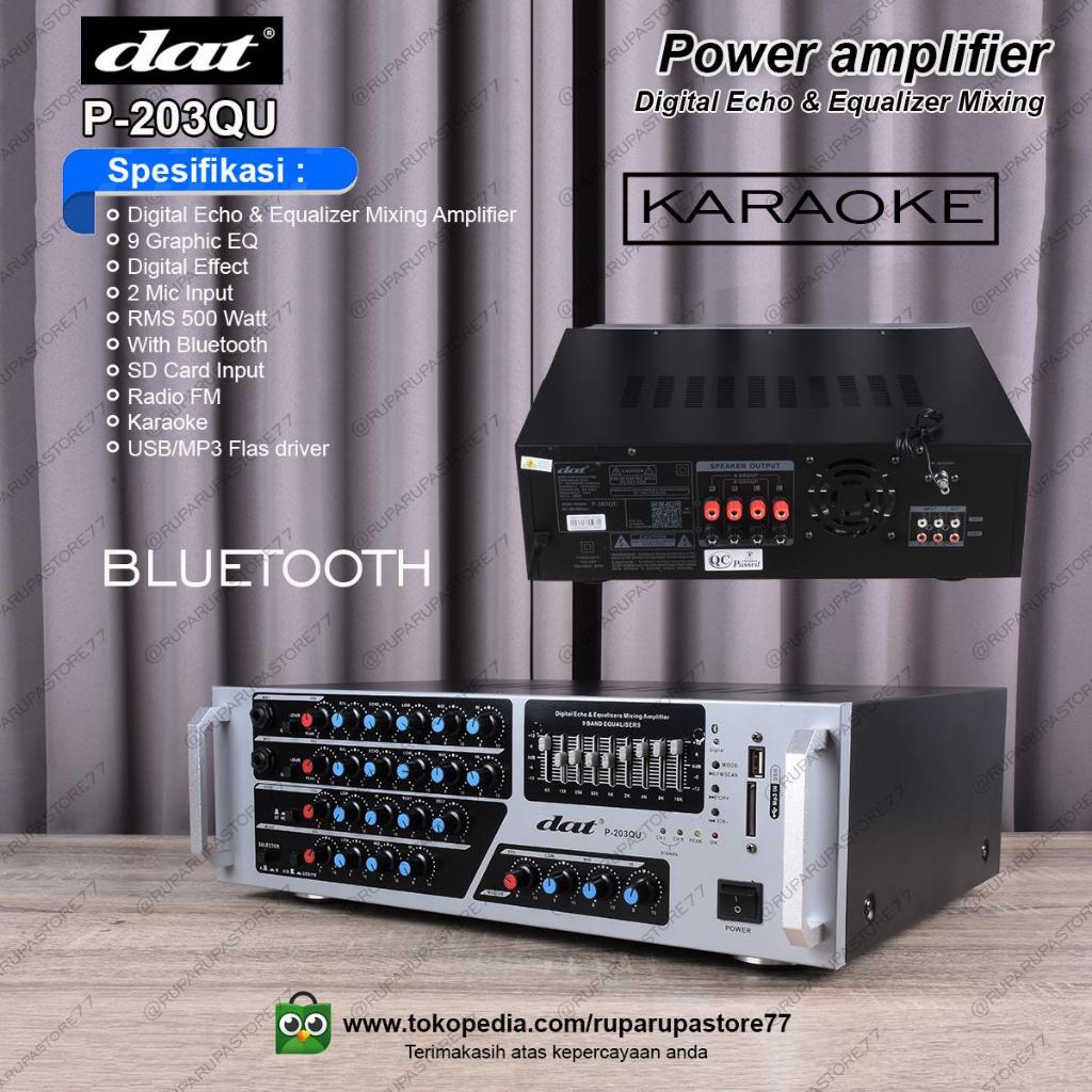 Amplifier bluetooth Dat  P 203QU ampli mixing home karaoke 600Watt