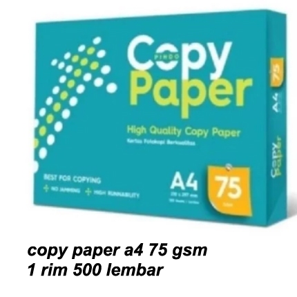 

Kertas HVS A4 75 GSM COPY PAPER - (1 Rim 500 Lembar)