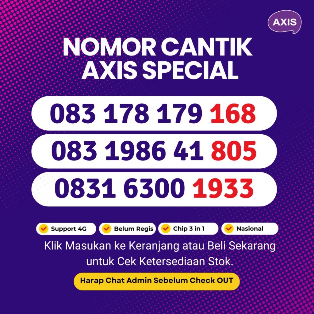 Nomor Cantik Axis Seri HOKI PERSIB BOS Murah