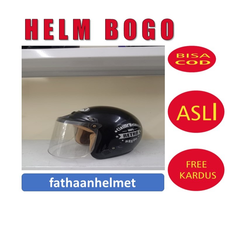 Helm Half Face Bogo KBR Classic Retro Dewasa SNI Helm Bogo Pria dan Wanita SANGAT BAGUS