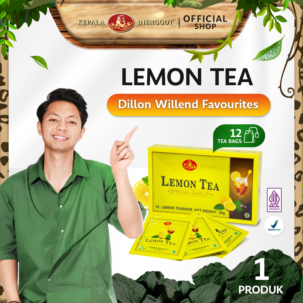 

Kepala Djenggot Lemon Tea Regular 1 Box isi 12's 30 gr - Teh Celup Rasa Buah Lemon