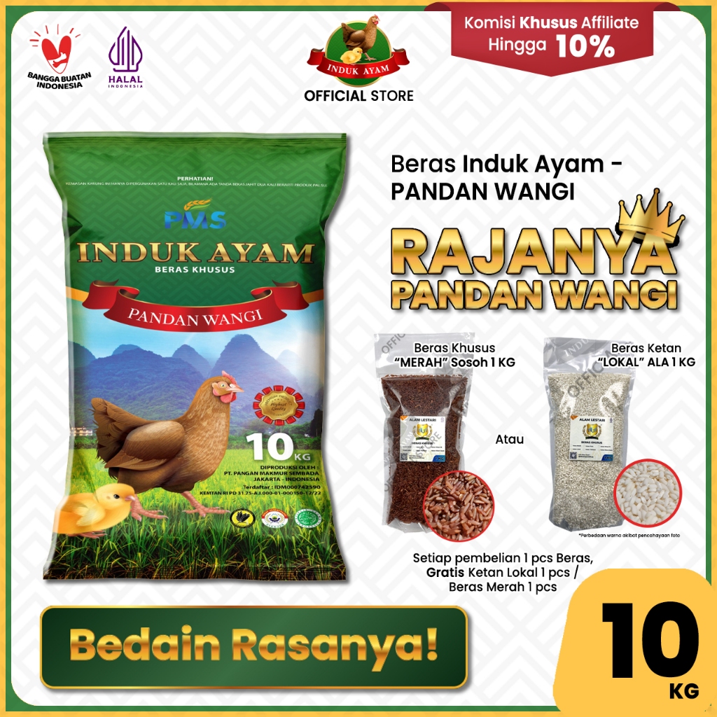 

Beras "KHUSUS" INDUK AYAM - PANDAN WANGI 10 kg - Beras Khusus - Wangi Pandan Wangi - Beras Kristal - Pulen Legit - Produk Indonesia