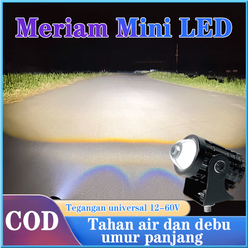 Lampu Sorot Motor LED Kecil Dua Warna untuk Modifikasi Kendaraan Listrik/Pistol Laser Mini/Lampu Jar
