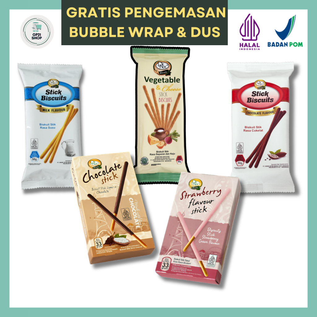 

Denex Stick Vegetable Cheese, Chocolate, Milk 50gr, Stick Coating 33gr, Biskuit Snack Cemilan