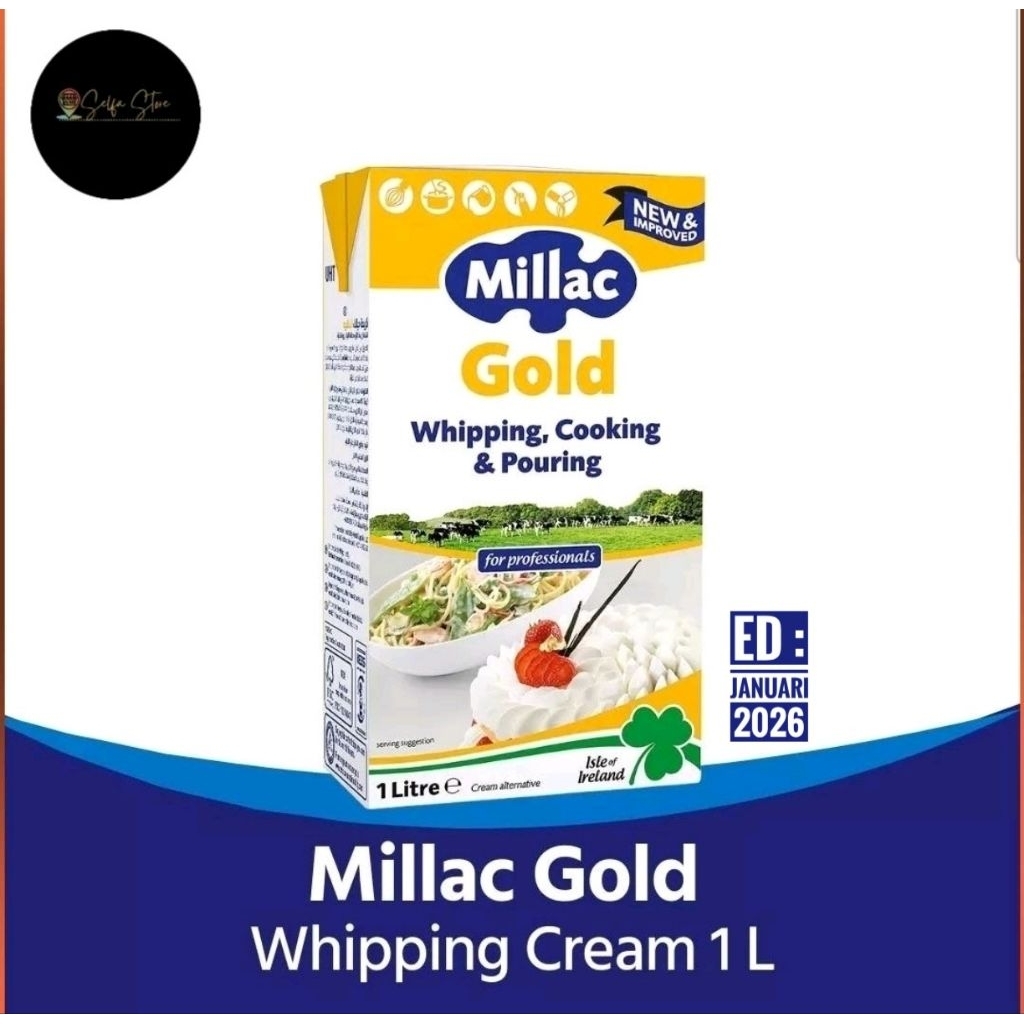 

Millac Gold Whipping Cream 1lt Whip Krim Cooking & Pouring 1 Liter