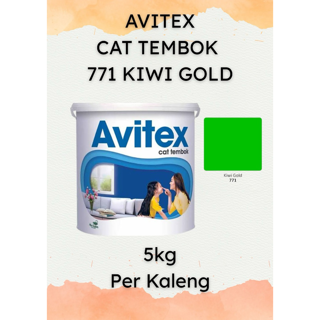 Cat Avitex 771 Kiwi Gold 5kg | Cat Tembok Interior & Eksterior Warna Emas Elegan
