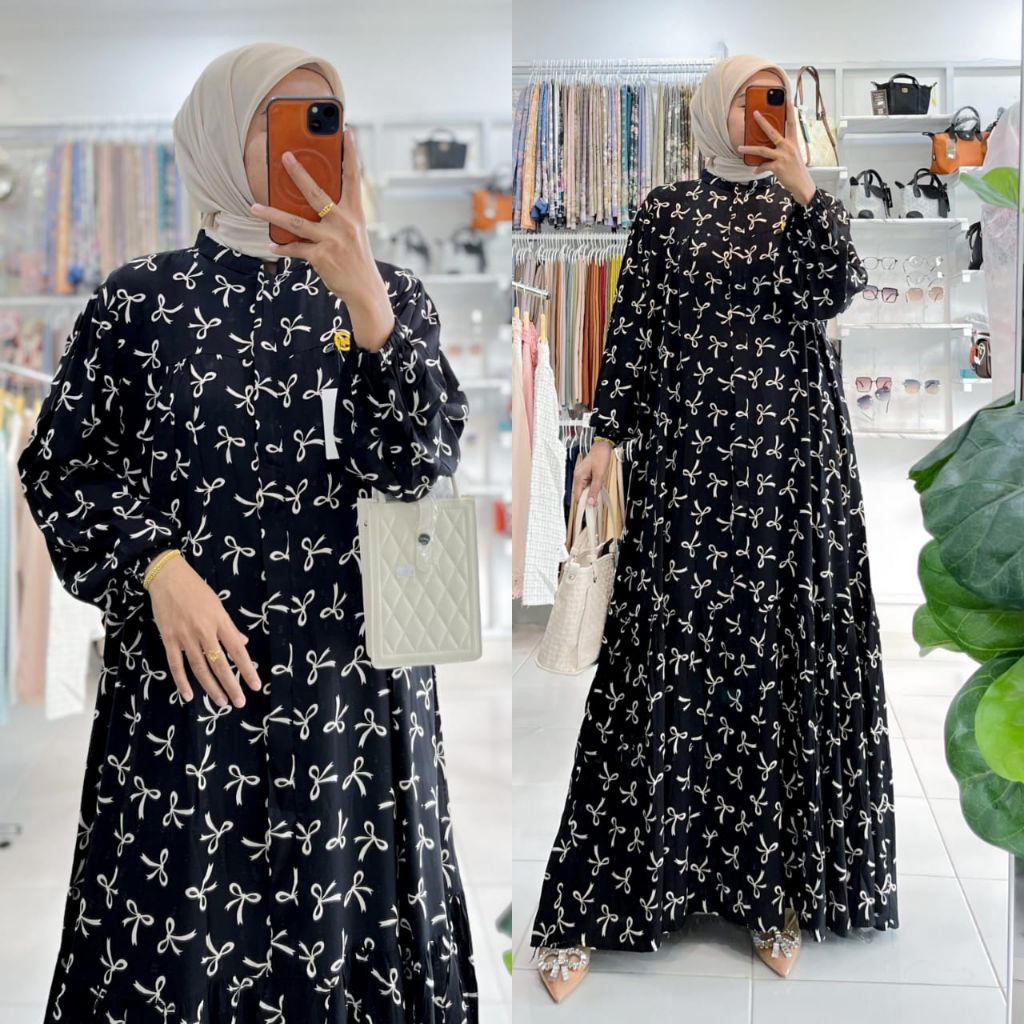 Gamis Motif Rayon - Gamis Viral Kekinian