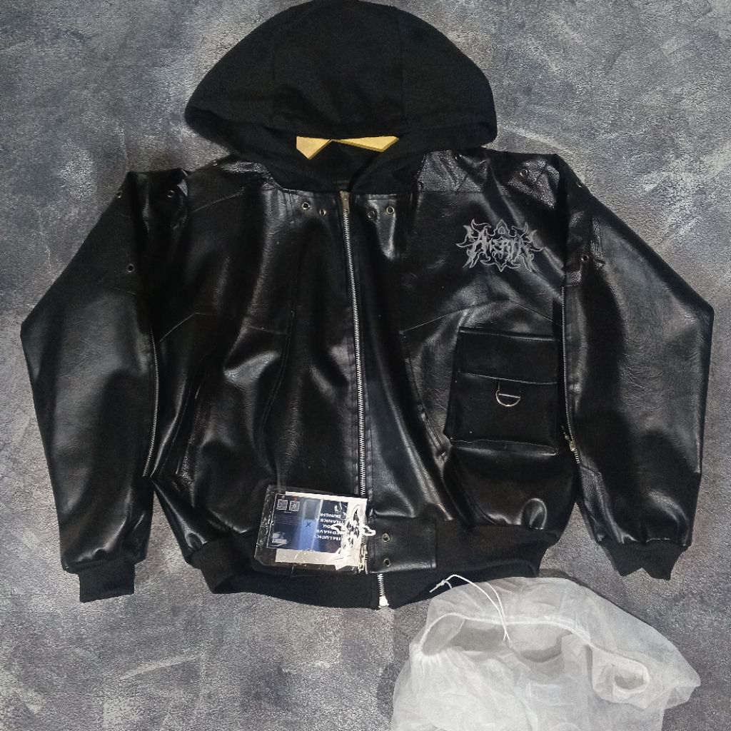 JAKET  LEATHER (Am3rtansl00k) JAKET GLOSSY BLACK -ERZETZ.ID