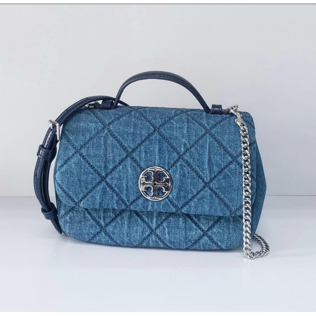 Ready Tb Willa Denim Mini Top Handle Bag, 162958. 20,5×12×6cm, Denim