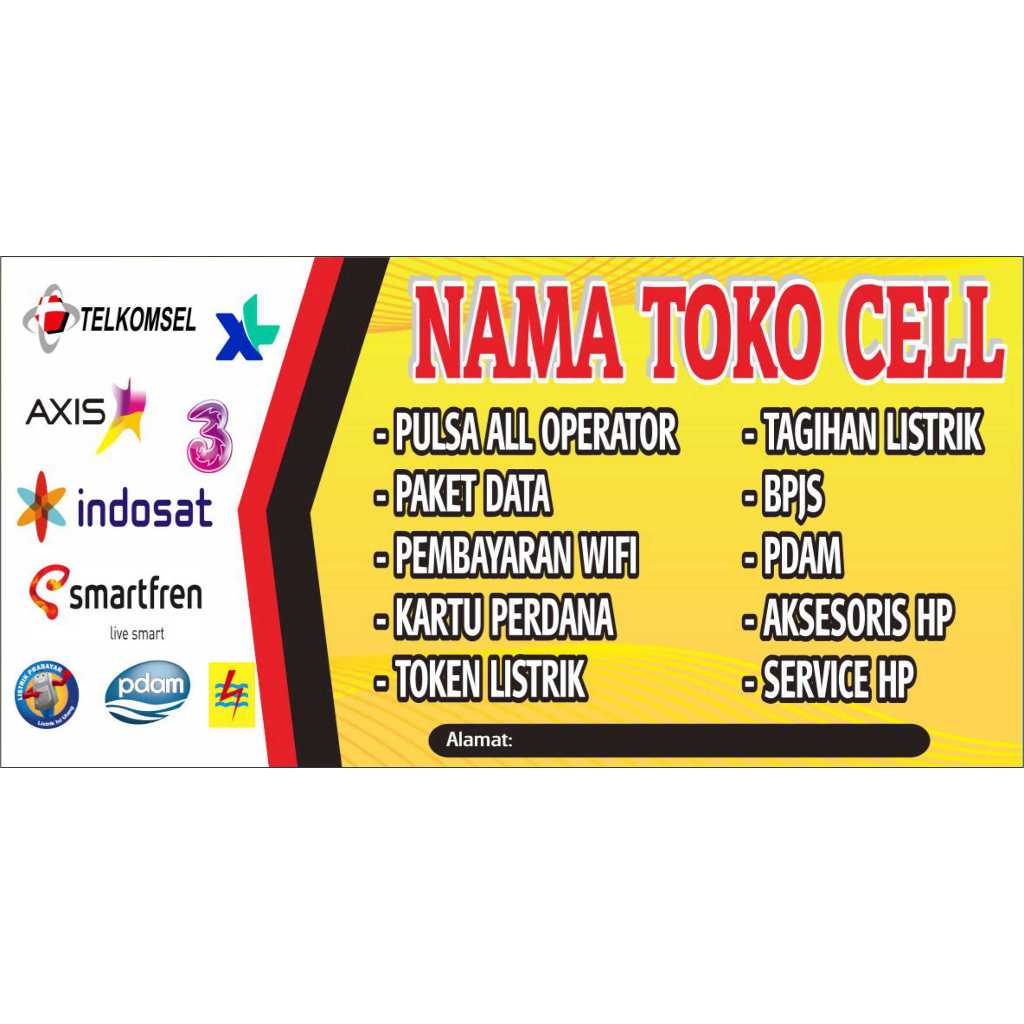 Stellarspace16 Spanduk Banner Konter Pulsa Banner Hp Bisa Request Design Gratis Custom