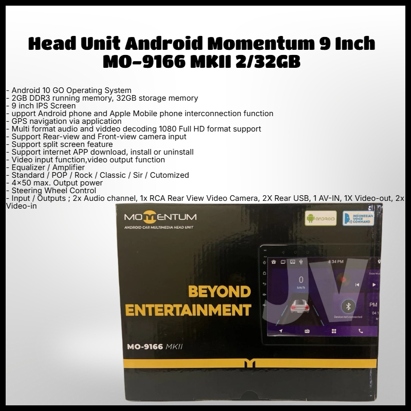 Head Unit Android Momentum 9 Inch MO-9166 MKII 2/32GB
