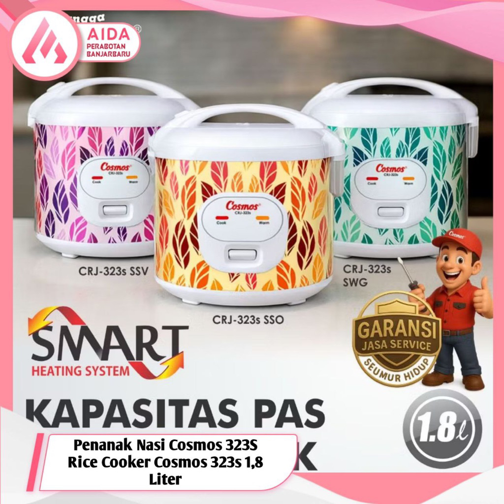 Penanak Nasi Cosmos 323S Rice Cooker Cosmos 323s 1,8 Liter
