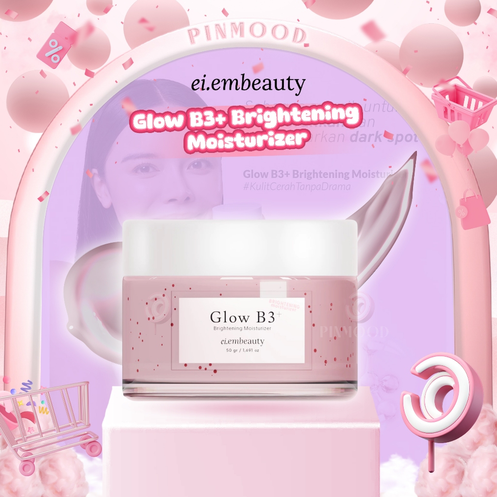 EIEM BEAUTY - GLOW B3+ BRIGHTENING MOISTURIZER ( 50 g ) - Pelembab Wajah Cerah Atasi Dark Spot