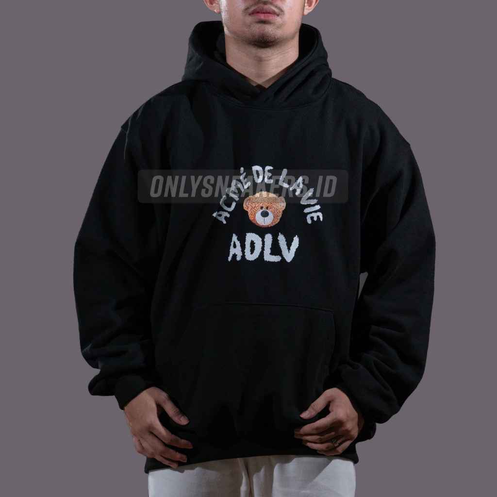 ADLV BEAR BROWN BLACK HOODIE