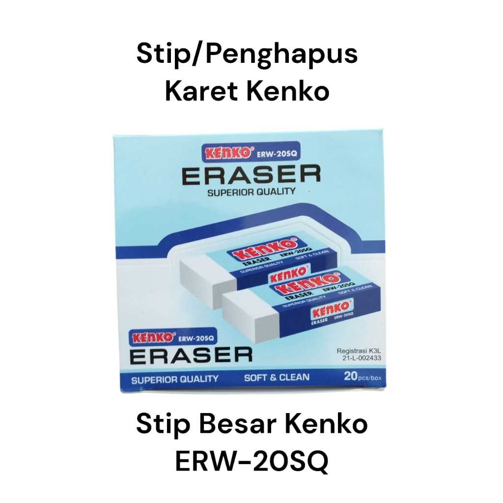 

Penghapus KENKO ERW-20SQ / Eraser Kenko Original - Stip Besar 1 Pak Isi 20 PCS